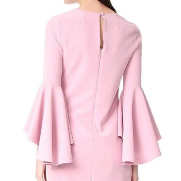 Milly Pink Petal Bell Sleeve Italian Cady Nicole Dress. SZ 2 - Picture 2 of 6
